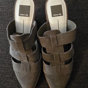 Dolce Vita Women's Olive Suede Mules